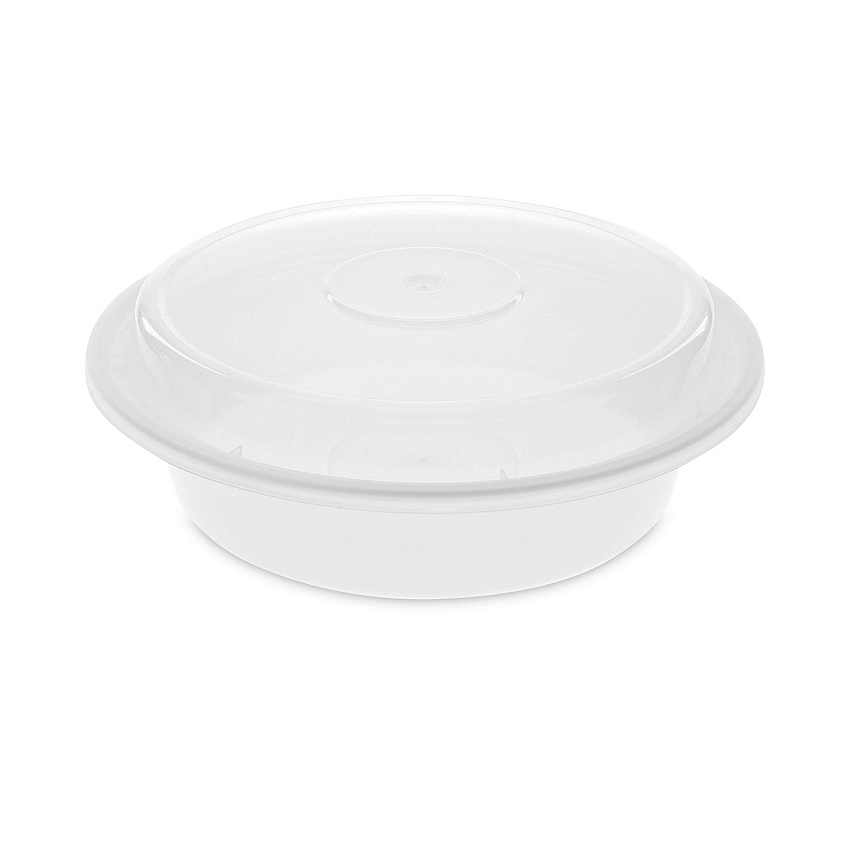 Pactiv Newspring VERSAtainer Microwavable Containers,  24 oz, 7 x 7 x 2.38, White/Clear, Plastic, 150/Carton (NC723)