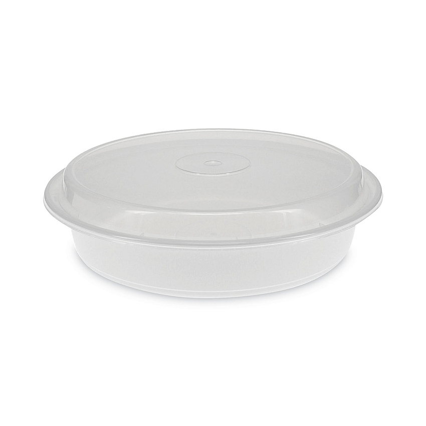 Pactiv Newspring VERSAtainer Microwavable Containers, 48 oz, 9 x 9 x 2.38, White/Clear, Plastic, 150/Carton (NC948)