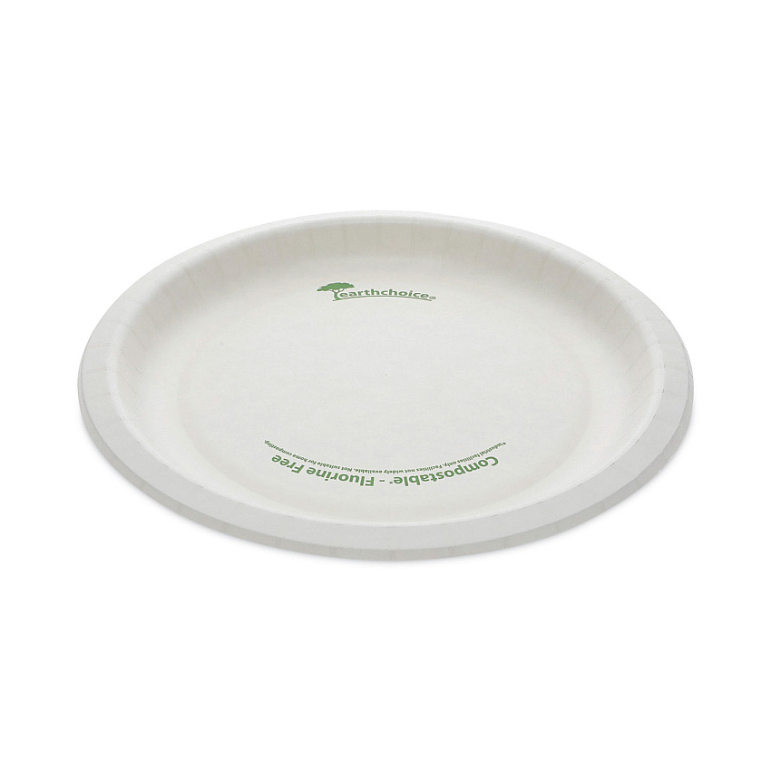 Pactiv EarthChoice Pressware Compostable Dinnerware, Plate, 9" dia, White, 450/Carton (PSP09EC)