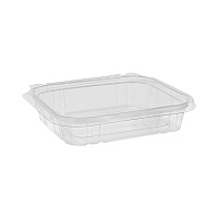 Pactiv EarthChoice Tamper Evident Recycled Hinged Lid Deli Container, 16 oz, 7.25 x 6.38 x 1, Clear, Plastic, 240/Carton (TEHL7X616S)