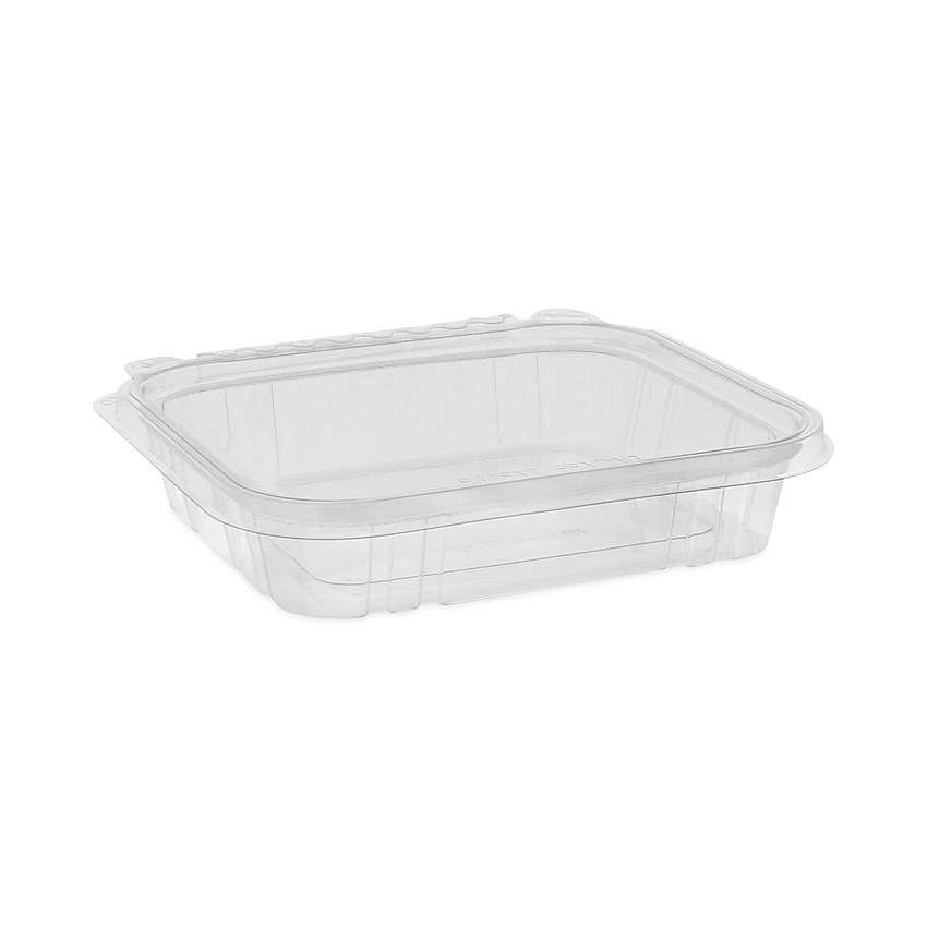 Pactiv EarthChoice Tamper Evident Recycled Hinged Lid Deli Container, 16 oz, 7.25 x 6.38 x 1, Clear, Plastic, 240/Carton (TEHL7X616S)