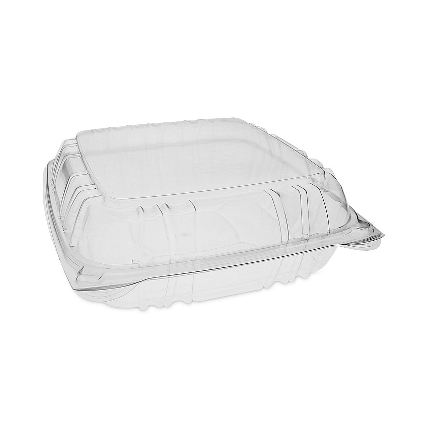 Pactiv SENSATION SmartLock Hinged Lid Container, 9.21 x 8.87 x 3.07, Clear, Plastic, 200/Carton (YCI821100000)