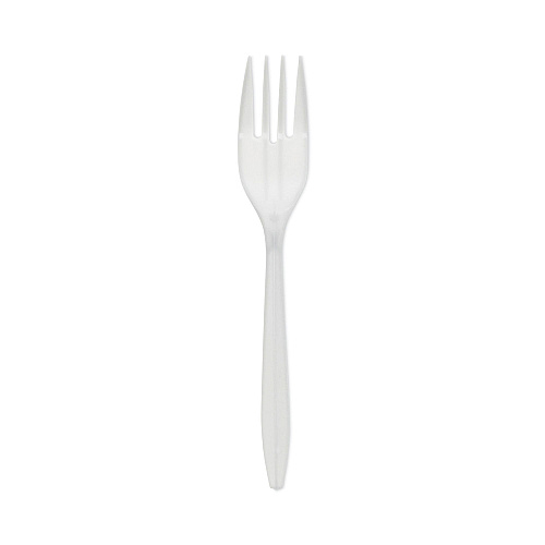 Pactiv Fieldware Cutlery, Fork, Mediumweight, White, 1,000/Carton (YFWFWCH)
