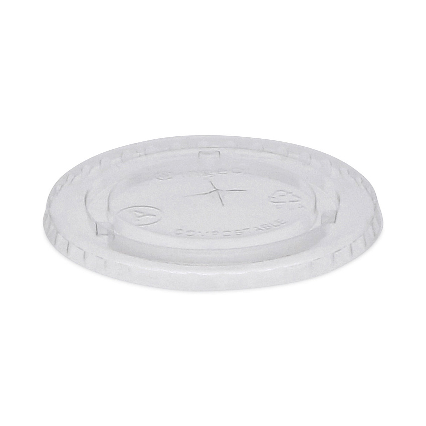 Pactiv EarthChoice Compostable Cold Cup Lid with Straw Slot for A Cups, Fits 7, 9, 20 oz A Cups, 1,020/Carton (YLPLA20C)