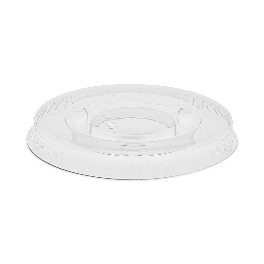 Pactiv Plastic Portion Cup Lid, Fits 0.5 oz to 1 oz Cups, Clear, 100/Sleeve, 25 Sleeves/Carton (YLS1FR)