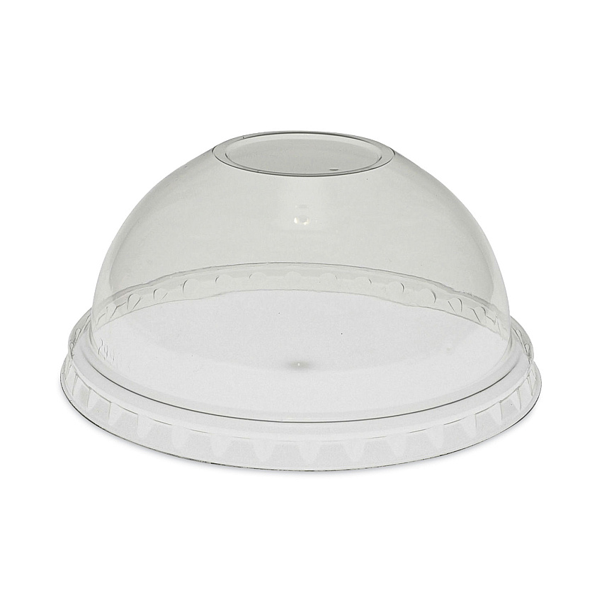 Pactiv EarthChoice Strawless RPET Lid, Dome Lid, Fits 9 oz to 20 oz "A" Cups, Plastic, Clear, 900/Carton (YPDL20CNH)