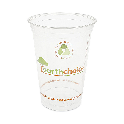 Pactiv EarthChoice Compostable Cold Cup, 20 oz, Clear/Printed, 600/Carton (YPLA21CEC)