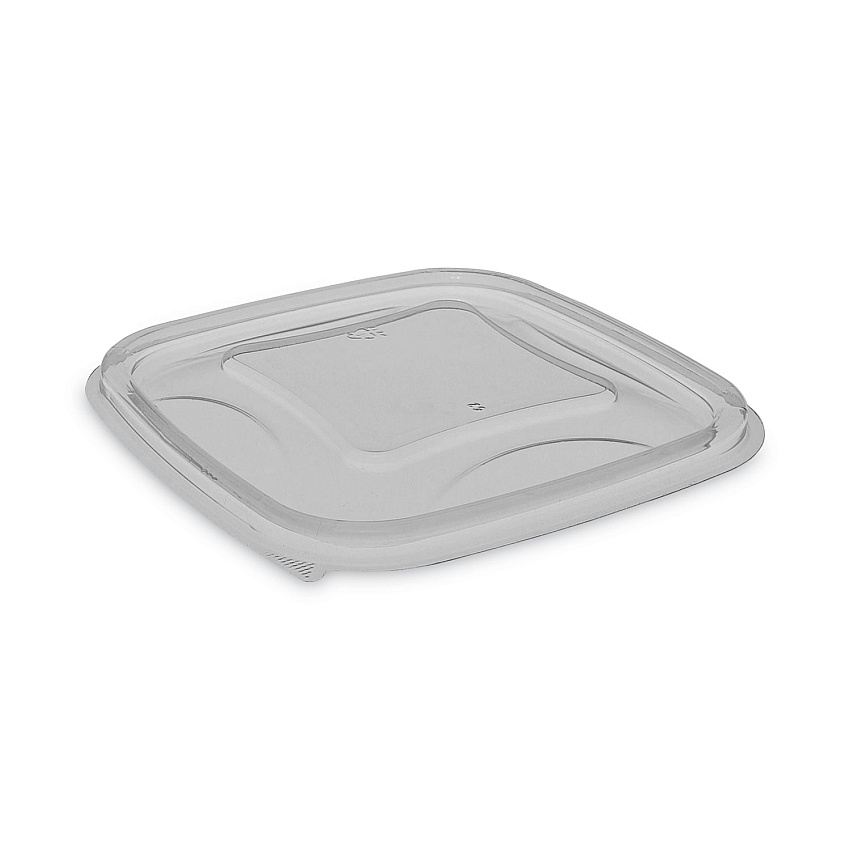 Pactiv EarthChoice Square Recycled Bowl Flat Lid, 5.5 x 5.5 x 0.75, Clear, Plastic, 504/Carton (YSACLF05)