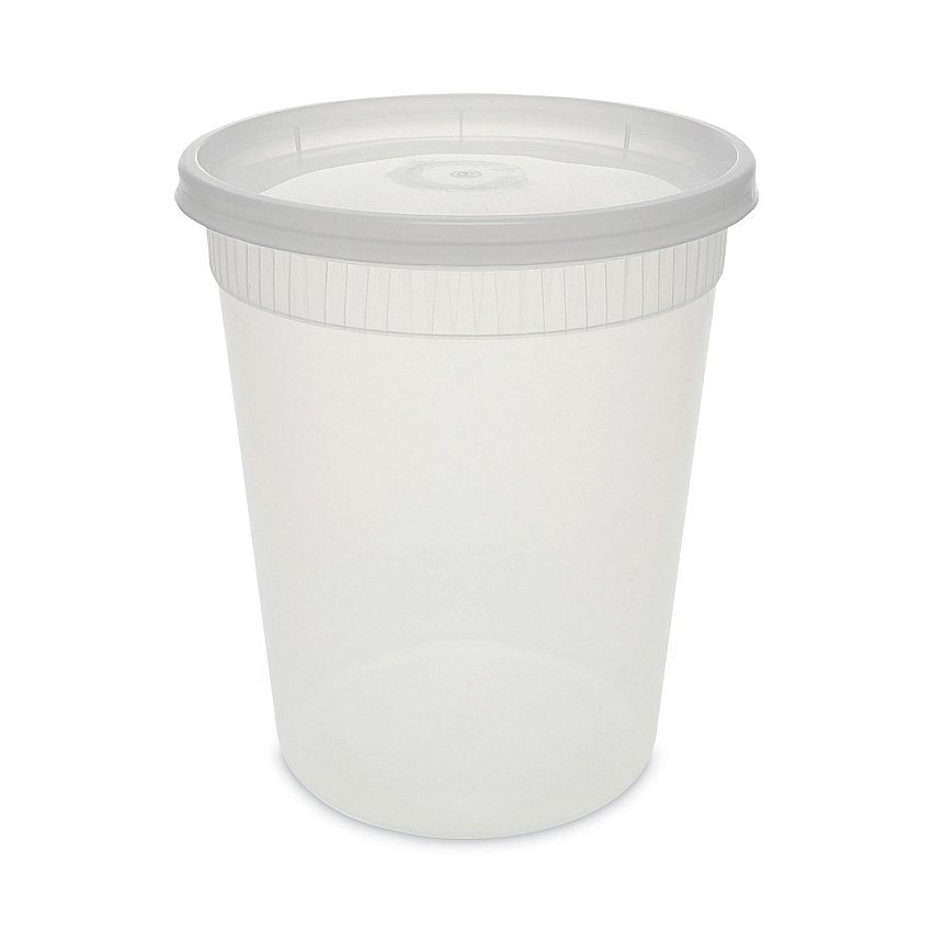 Pactiv Newspring DELItainer Microwavable Container, 32 oz, 4 .55 Diameter x 5.55 h, Clear, Plastic, 240/Carton (YSD2532)