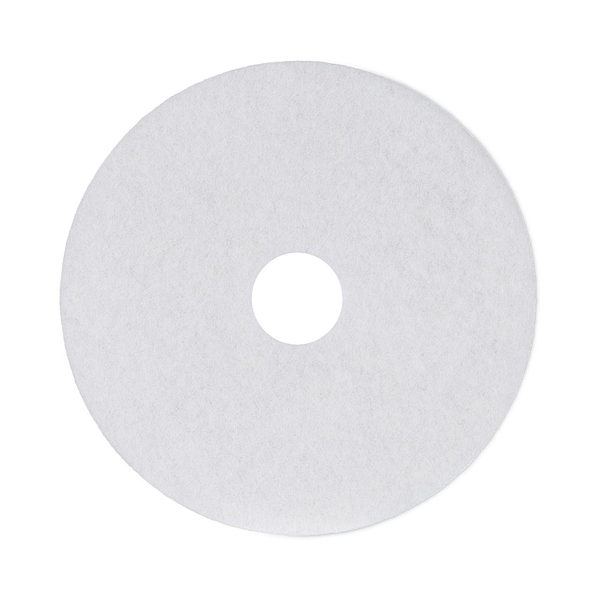 Boardwalk&reg; Standard 17-Inch Diameter Polishing Floor Pads, White (BWK4017WHI)