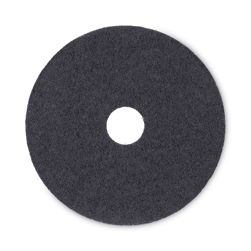 Boardwalk&reg; Standard Black Floor Pads, 17" dia, Black, 5/Carton (BWK4017BLA)