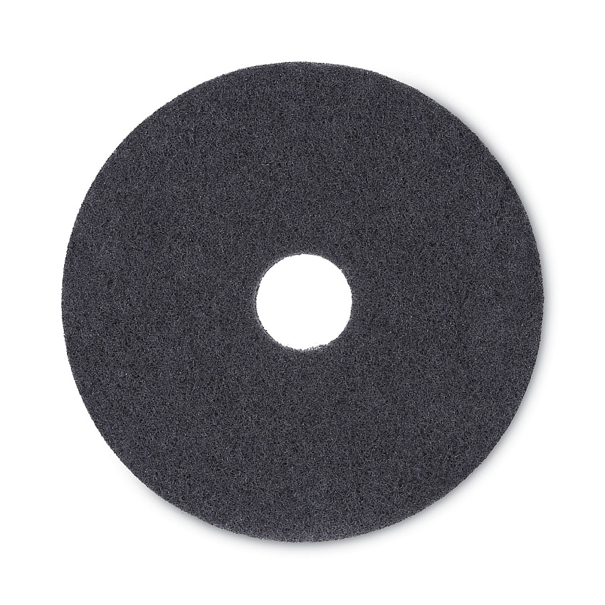 Boardwalk Stripping Floor Pads, 16" Diameter, Black, 5/Carton (BWK4016BLA)