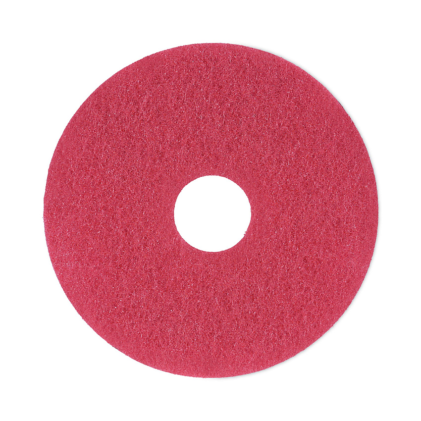 Boardwalk&reg; Standard Floor Pads, 13" dia, Red, 5/Carton (BWK4013RED)
