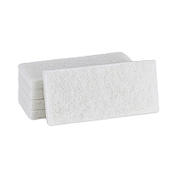 Boardwalk&reg; Light Duty Scrub/Scouring Pads, White, 20 Pads (BWK401)