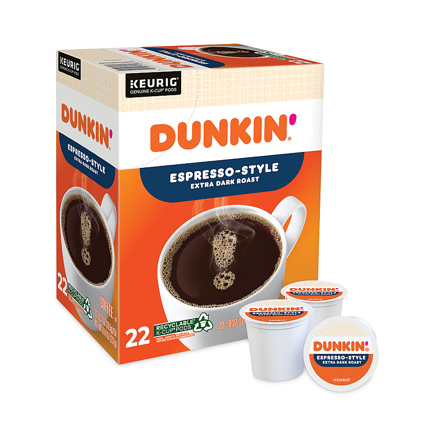 Dunkin Donuts K-Cup Pods, Espresso, 22/Box (1283)