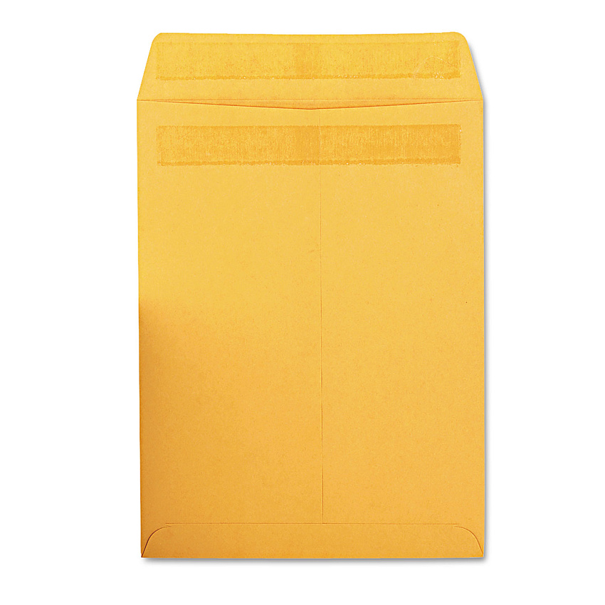Quality Park Redi-Seal Catalog Envelope, #10 1/2, Cheese Blade Flap, Redi-Seal Adhesive Closure, 9 x 12, Brown Kraft, 100/Box (43567)