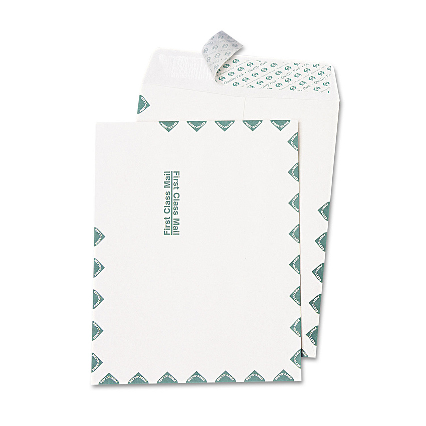 Quality Park Redi-Strip Catalog Envelope, First Class, #13 1/2, Cheese Blade Flap, Redi-Strip Adhesive Closure, 10 x 13, White, 100/Box (44786)