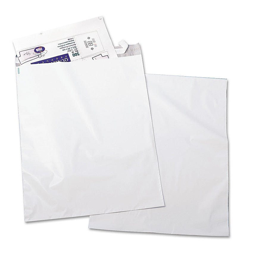 Quality Park Redi-Strip Poly Mailer, #6, Square Flap, Redi-Strip Adhesive Closure, 14 x 19, White, 100/Pack (45235)