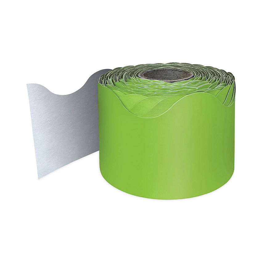 Carson-Dellosa Rolled Borders, Scalloped Border, Back to School, 2.25" x 65 ft, Lime (108468)