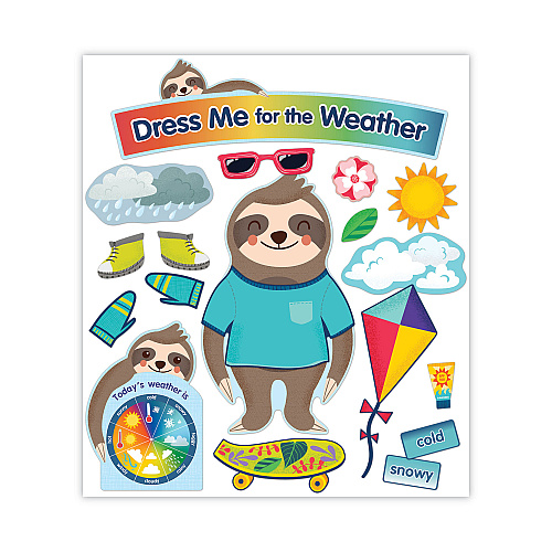 Carson-Dellosa Curriculum Bulletin Board Sets, 54-Piece Set, Dress Me for the Weather, 23.5" x 7.5", Multicolor (110487)