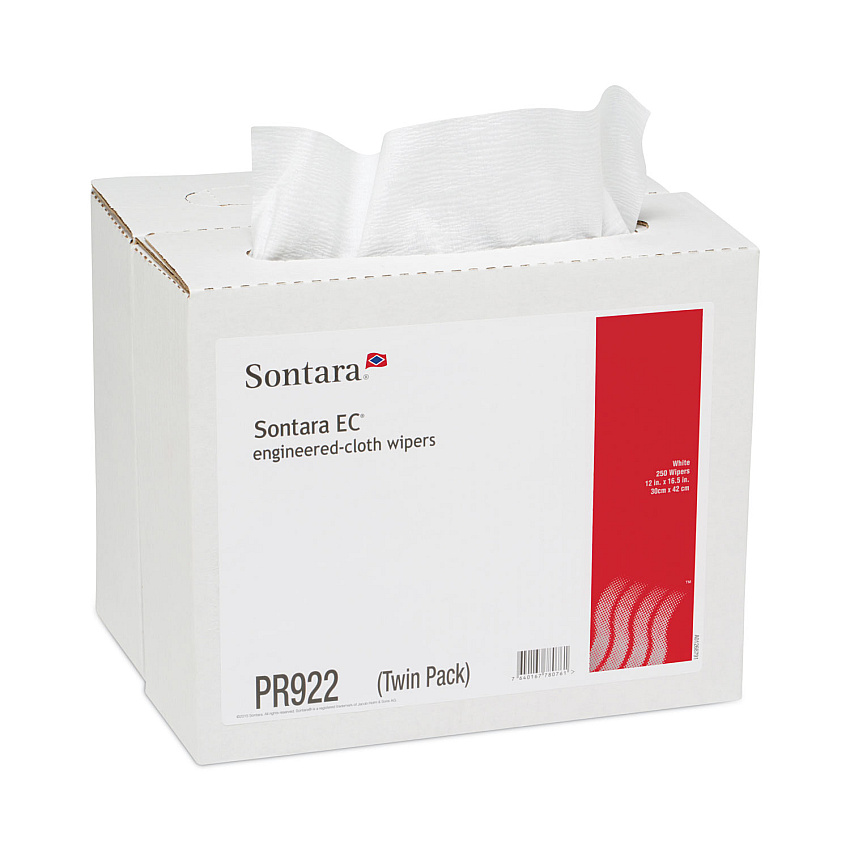 HOSPECO Sontara EC Wipers, 16.5 x 12, White, Interfold Twin Dispenser, 250/Carton (MPR922)