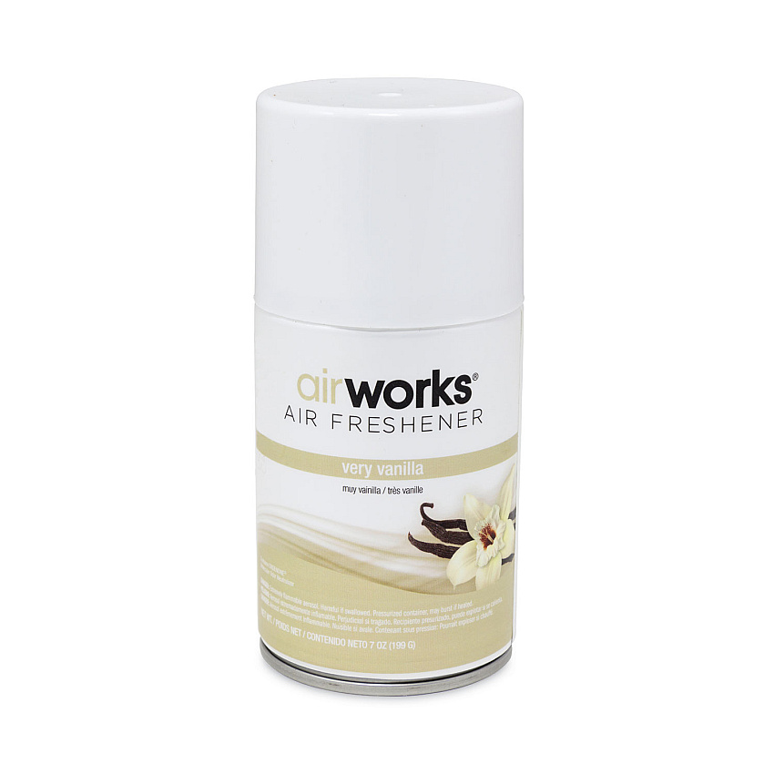 Airworks Metered Aerosol Spray, Very Vanilla, 7 Oz, 12/carton