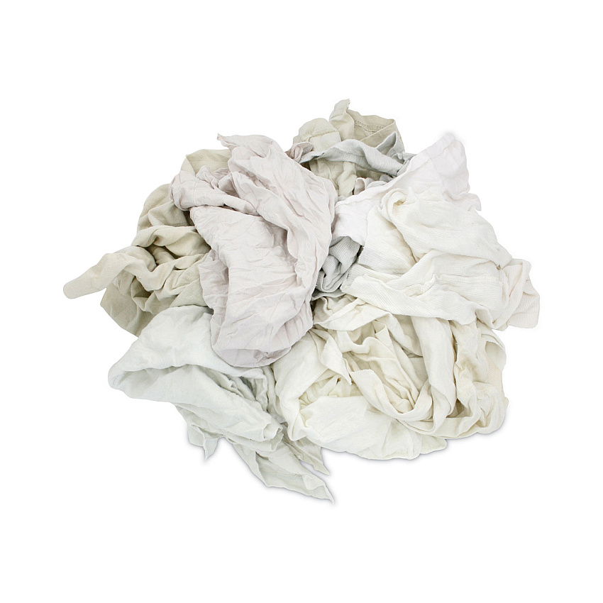HOSPECO Reclaimed White Knit Rags, 25 lb/Carton (34025)