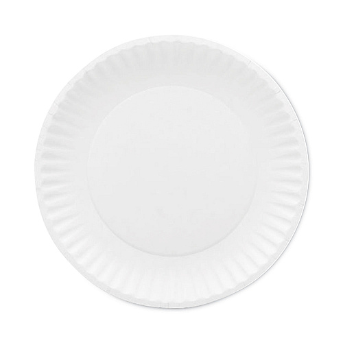 AJM Premium Coated Paper Plates, 7" dia, White, 125/Pack, 8 Packs/Carton (CP7AJ008125A)
