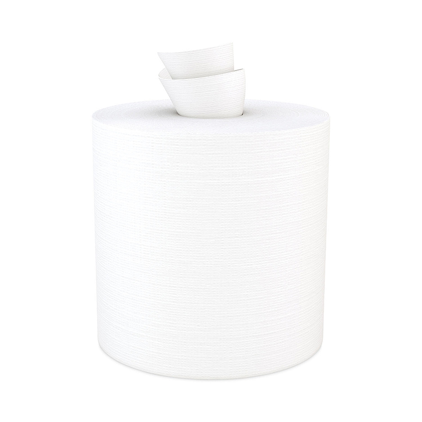 Tuff-job Spunlace Towels, Centerpull Roll, 8 X 13, White, 369 Sheets/roll, 6/carton