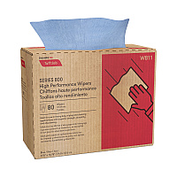 Cascades Tuff-Job Spunlace Towels, Pop Up Box, 9.75 x 16.75, Blue, 80/Box, 5 Boxes/Carton (W811)