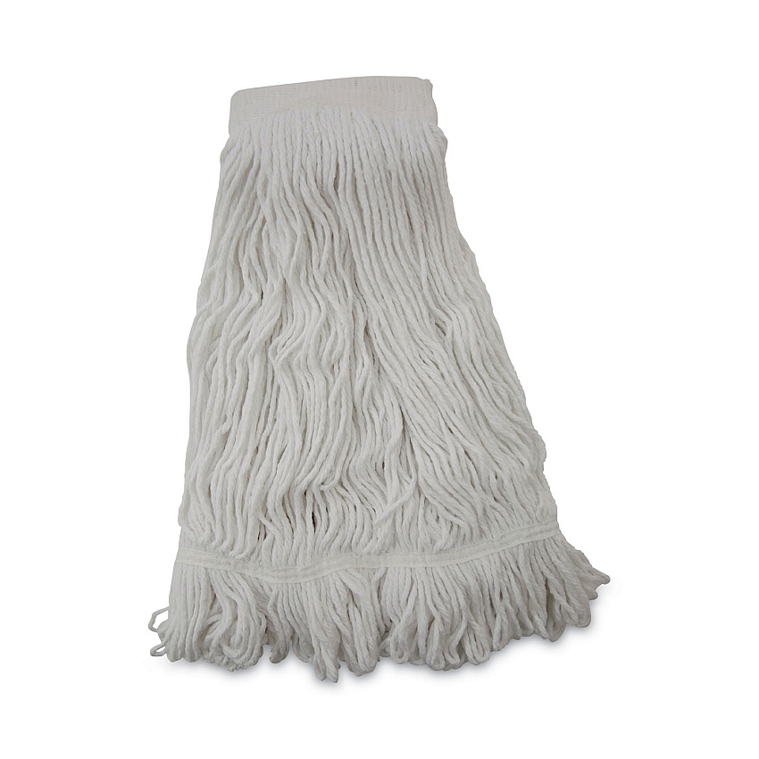 Boardwalk&reg; 24 oz Rayon Loop Mop Head, Saddleback Head, White, 12 Mops (BWK524R)