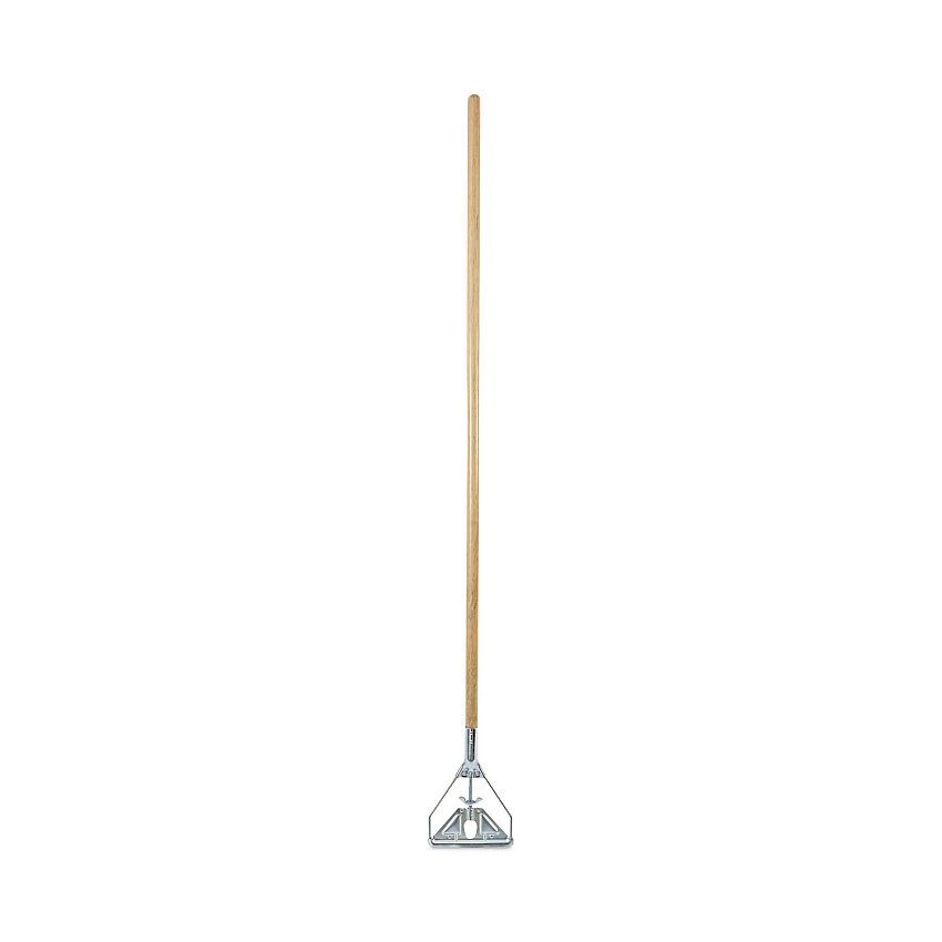 Boardwalk&reg; Screw Clamp Metal Head Wooden Mop Handle, 63" Handle, Natural (BWK603)