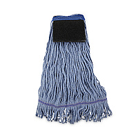 Boardwalk&reg; Loop-End Mop Head, Cotton With Scrub Pad, Medium, 12 Mops (BWK902BL)