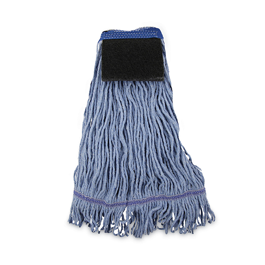 Boardwalk&reg; Loop-End Mop Head, Cotton With Scrub Pad, Medium, 12 Mops (BWK902BL)