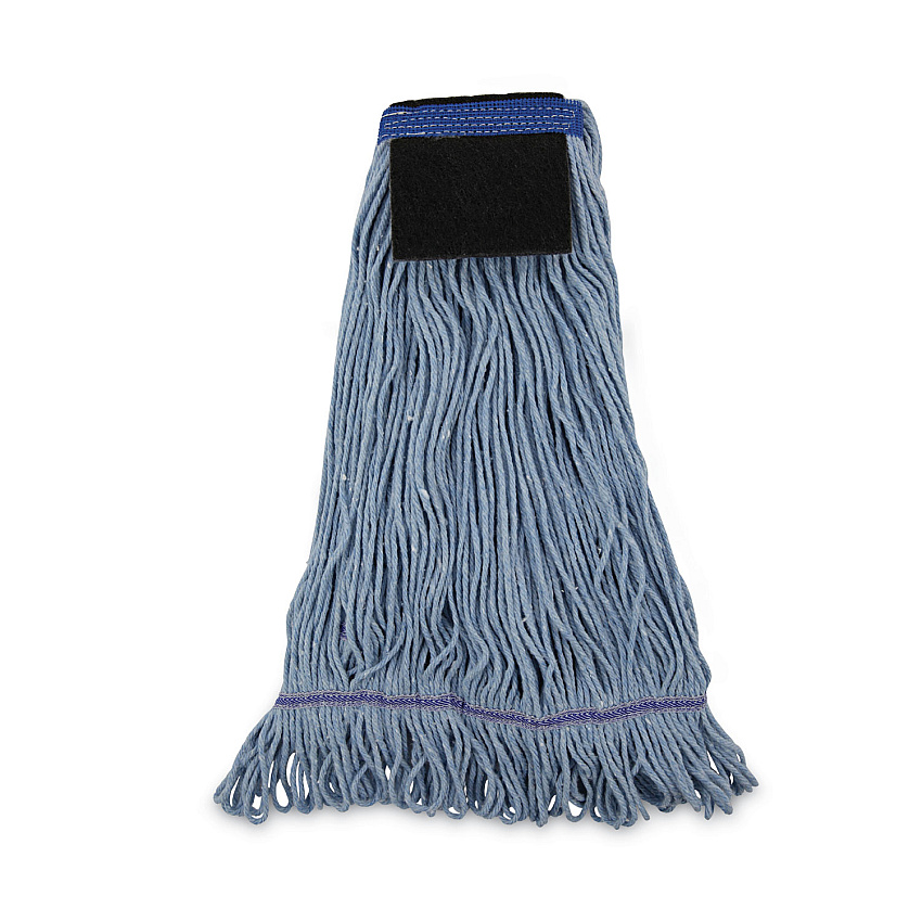 Boardwalk&reg; Mop Head, Loop-End, Cotton With Scrub Pad, Large, 12/Carton (BWK903BL)