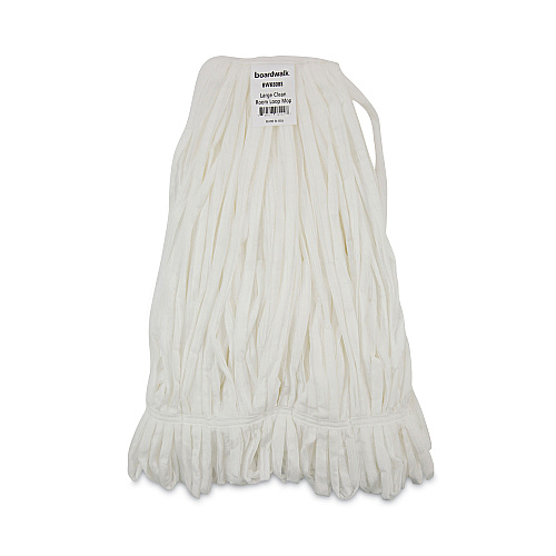 Boardwalk&reg; Enviro Clean Looped Mop Head, Large, White, 12 Mop Heads (BWK8003)