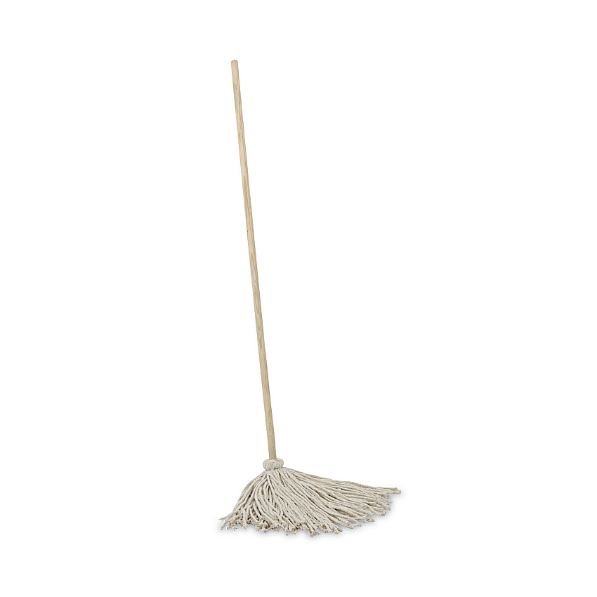 Boardwalk&reg; Cut-End Cotton Mop Head, White, #24 Handle Deck, 6 Mops (BWKCD50024S)