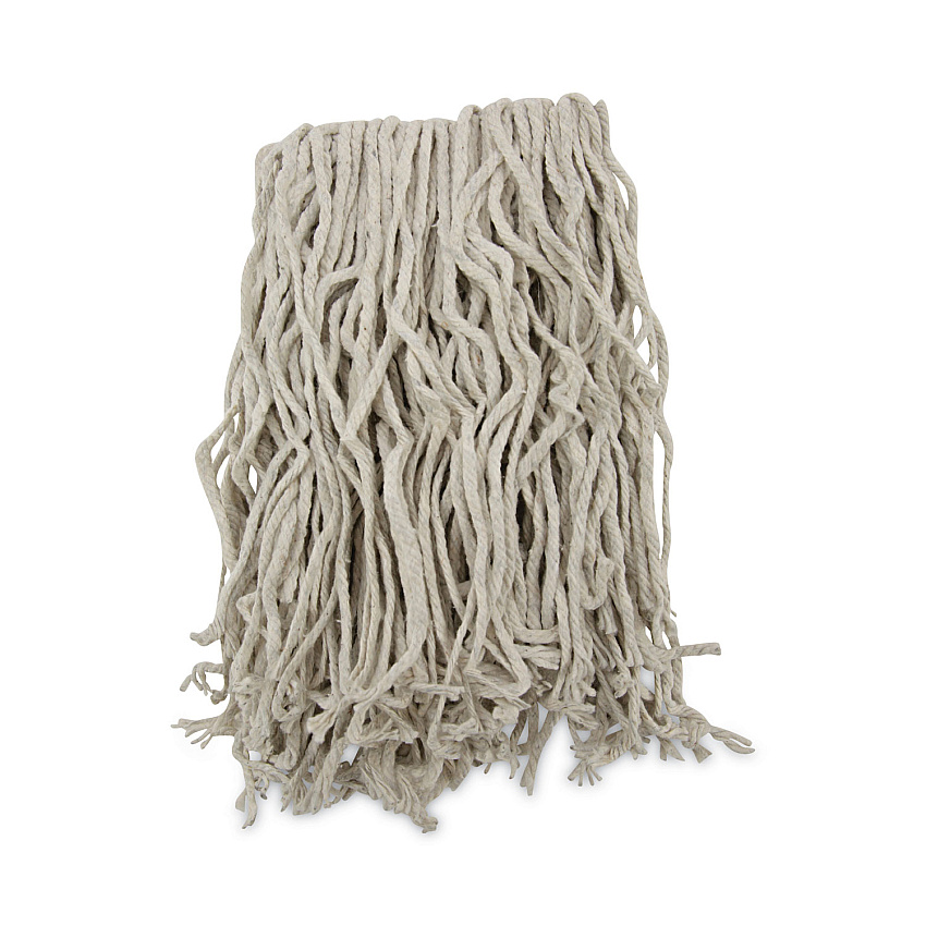 Boardwalk&reg; Cut-End Cotton Mop Head, White, 4-Ply, #16 Band, 12 Mops (BWKCM02016S)