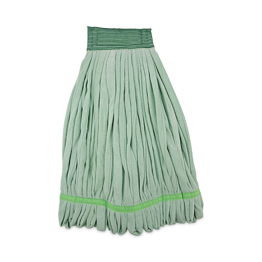 Boardwalk&reg; Microfiber Looped-End Wet Mop Head, Large, Green, 12 Mops (BWKMWTLGCT)