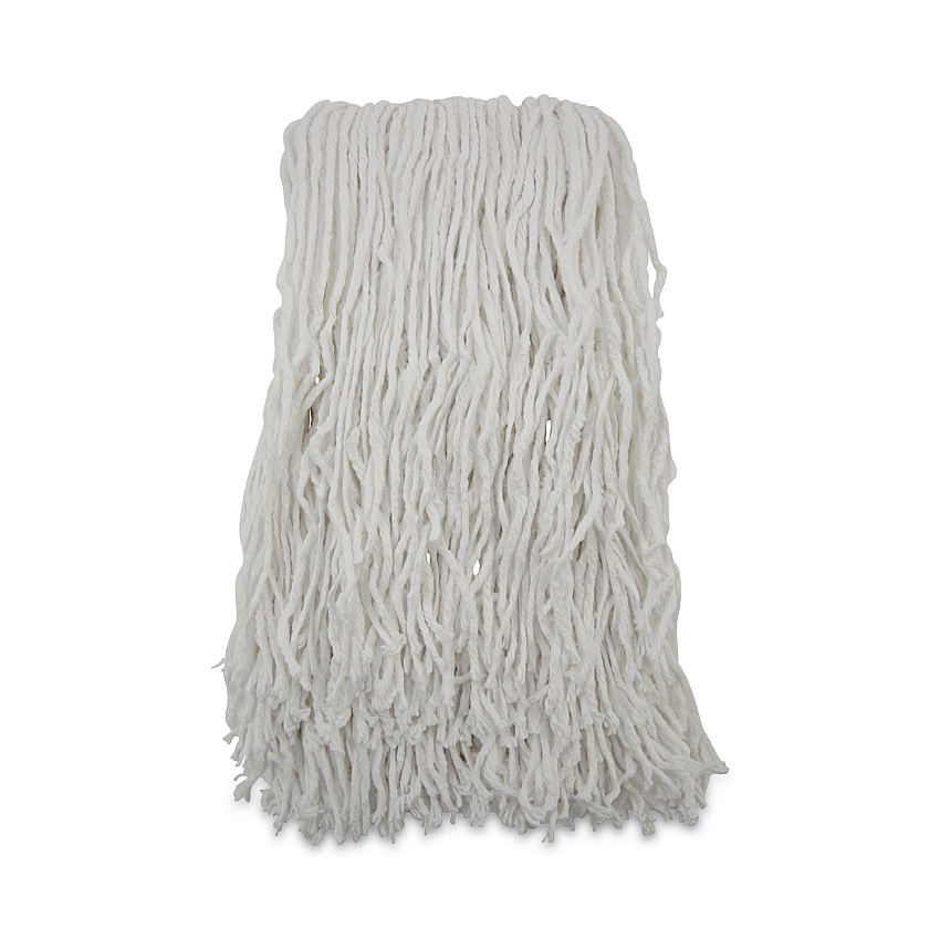 Boardwalk&reg; Banded Rayon Cut-End Mop Heads, White, #24, 12 Mops (BWKRM03024S)