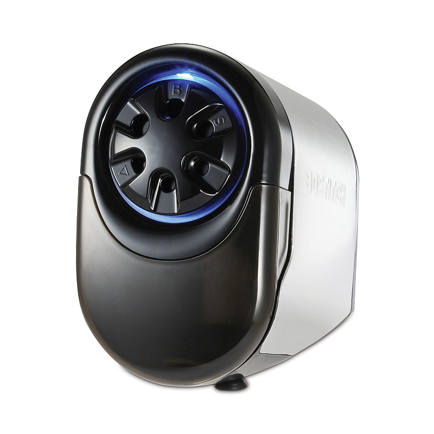 Bostitch QuietSharp Glow Classroom Electric Pencil Sharpener, AC-Powered, 6.13 x 10.69 x 9, Silver/Black (EPS11HC)