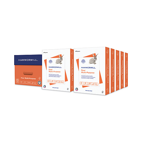 Hammermill Fore Multipurpose Print Paper, 96 Bright, 20 lb Bond Weight, 8.5 x 11, White, 500 Sheets/Ream, 10 Reams/Carton (103267)