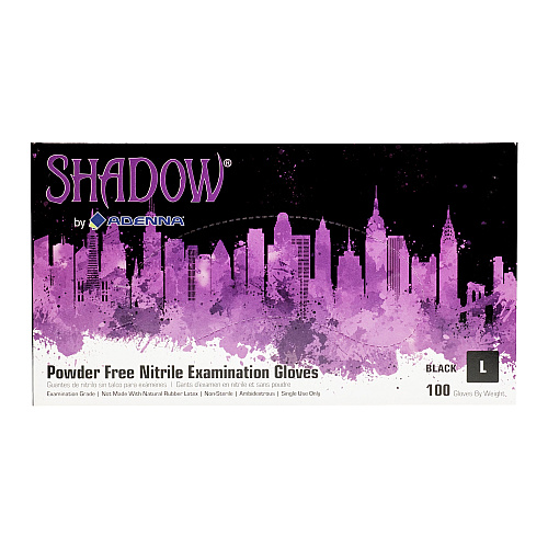 Shadow Nitrile Powder Free 6 Mil Exam Gloves Black Lrg, Case Of 1000 (SHD936)