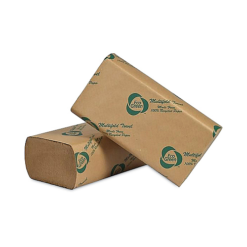Eco Green&reg; Multifold Paper Towels, Brown, 1-Ply, 4000 Towels (APVEK416)