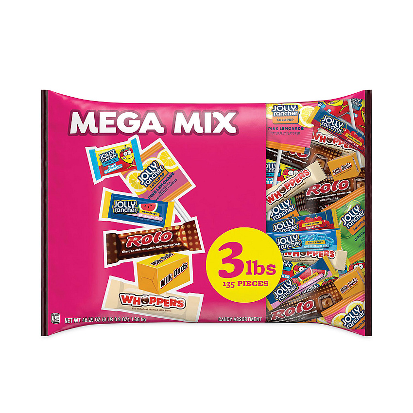 Hershey's Mega Mix Chocolate and Sweets Assortment, 135 Individually Wrapped Chocolates/Candies (HEC93958)