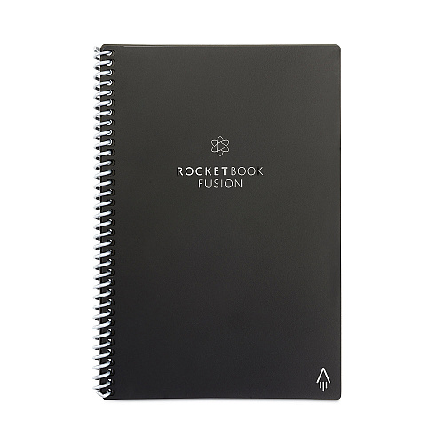 Rocketbook Fusion Smart Notebook, Seven Assorted Page Formats, Black Cover, (21) 8.8 x 6 Sheets (EVRFERCAFR)