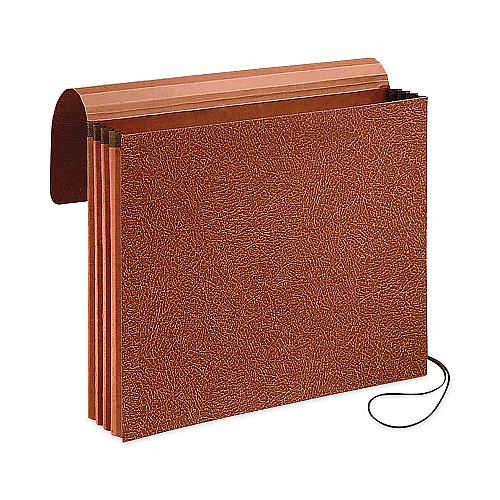 Earthwise by Pendaflex Recycled Expanding Wallet, 5.25" Expansion, 1 Section, Elastic Cord Closure, Legal Size, Redrope (E1075G)