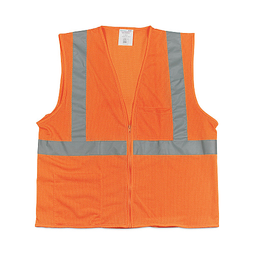 PIP ANSI Class 2 Hook and Loop Safety Vest, 2X-Large, Hi-Viz Orange (302MVGOR2X)