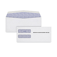 TOPS Gummed W-2 Double Window Envelope, Square Flap, Gummed Closure, 3.9 x 8.25, White, 100/Pack (DW3ALT100)