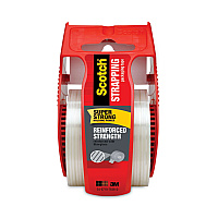 Scotch Reinforced Strength Shipping and Strapping Tape in Dispenser, 1.5" Core, 1.88" x 10 yds, Clear (50)